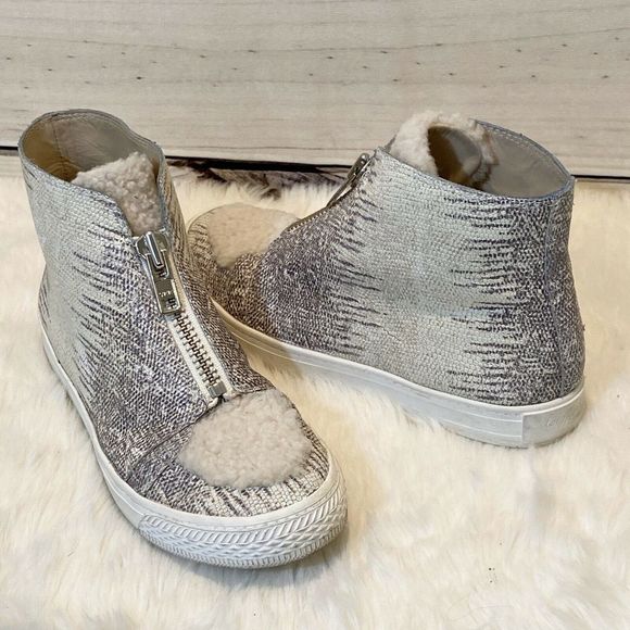 LOEFFLER RANDALL Devin Sneakers SZ 6 Lizard Embossed Designer High Top Sneakerss - Picture 2 of 9